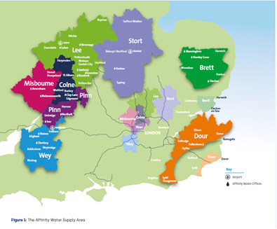 Map of Affinity Water supply area