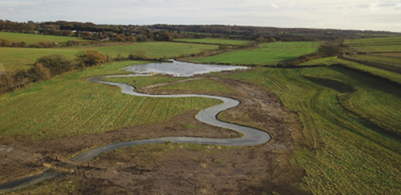 Aerial image of the newly constructed channel