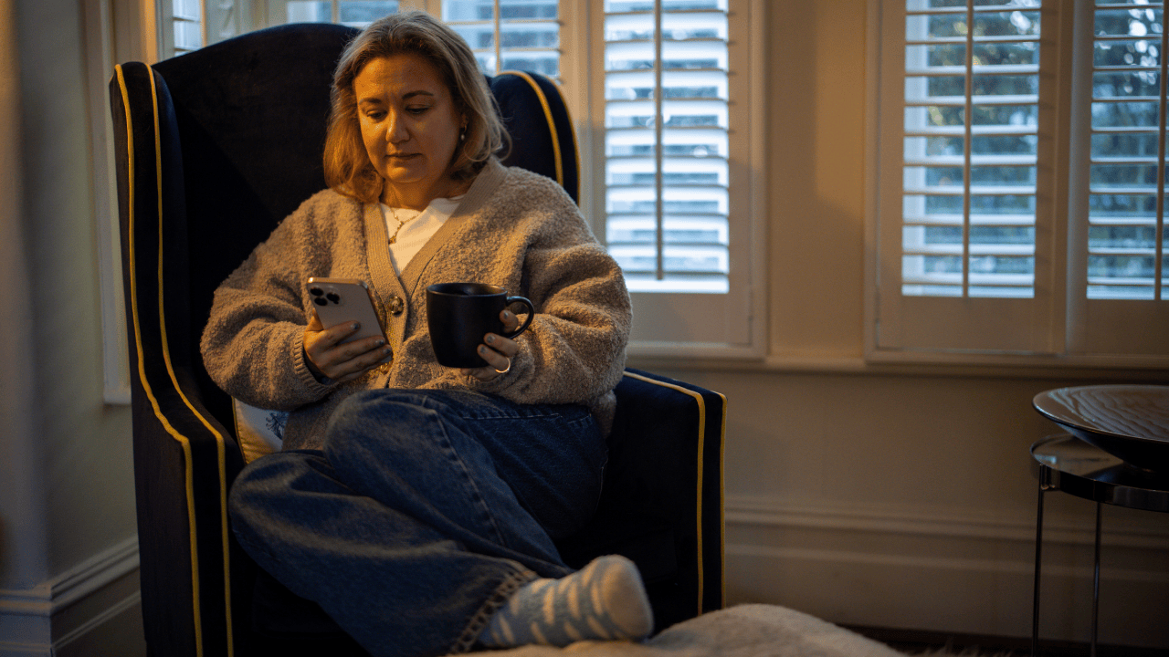 Someone looking at bill worried