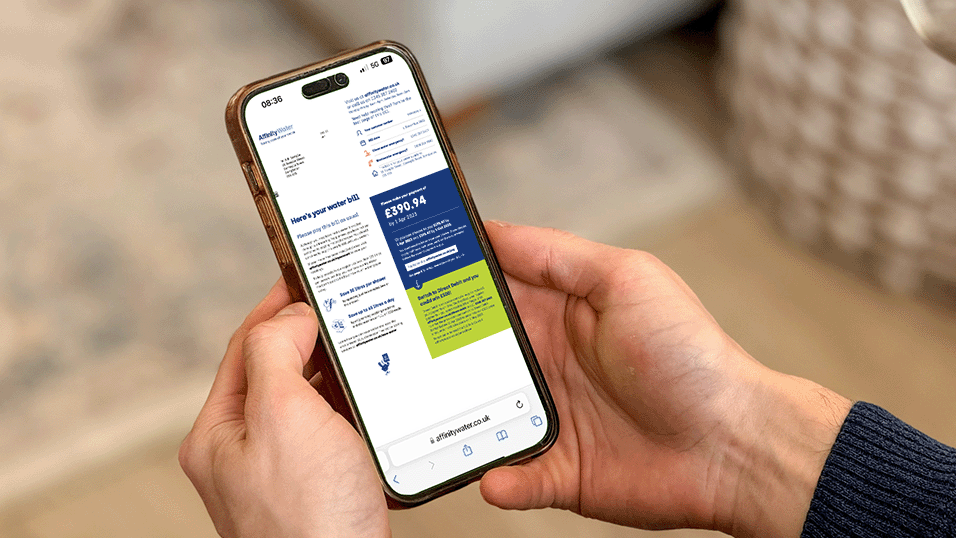 a mobile phone displaying a bill