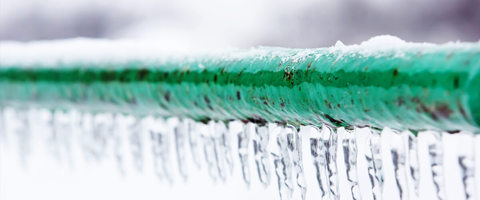 A frozen pipe