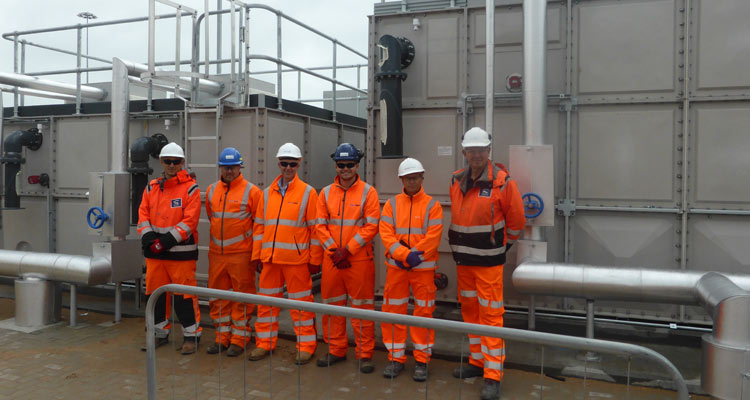 Workmen standing on Dover Docks