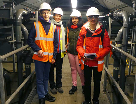Industrial cadets and Affinity Water educations manager Hannah taking part in Industrial Cadets Week